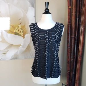 Elementz ~ Black & White Vent Top ~ Size L